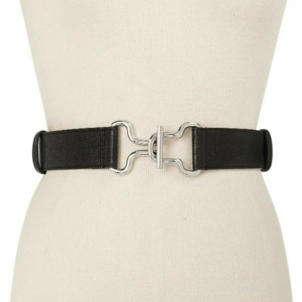 DKNY Adjustable Interlock Belt BlackSilver ONE SIZ